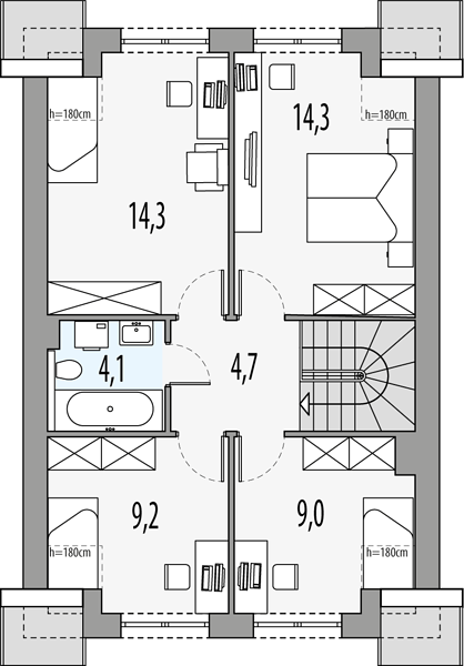 План 2 этажа дома GFH-5153-31 План 2 этажа дома GFH-5153-31