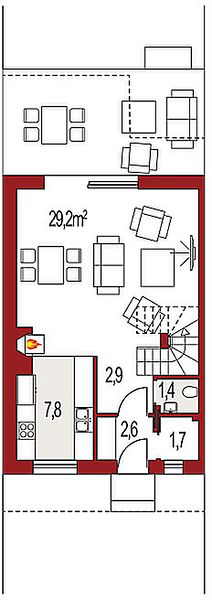 План 1 этажа дома FDF-3685-42 План 1 этажа дома FDF-3685-42